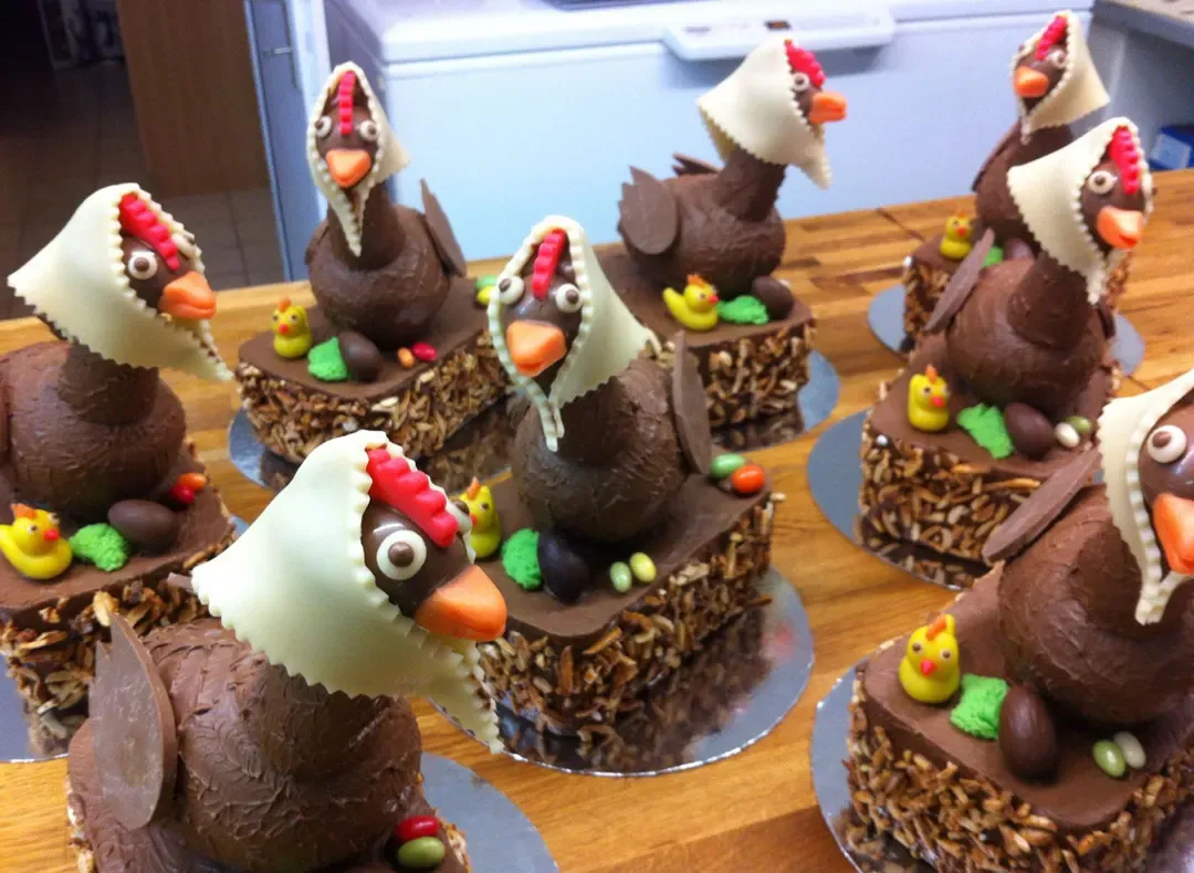 Poules en chocolat de Pâques